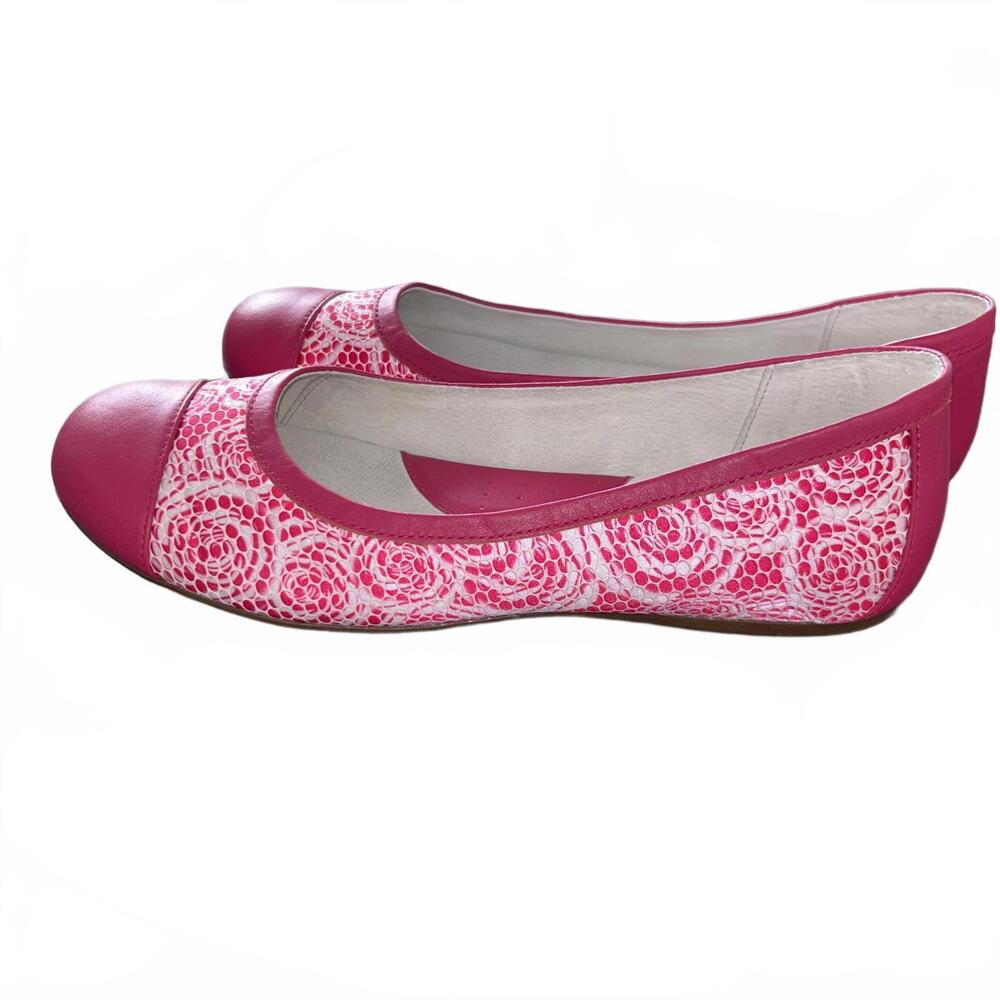 Pink White Ballet Flats Slip-on size 10